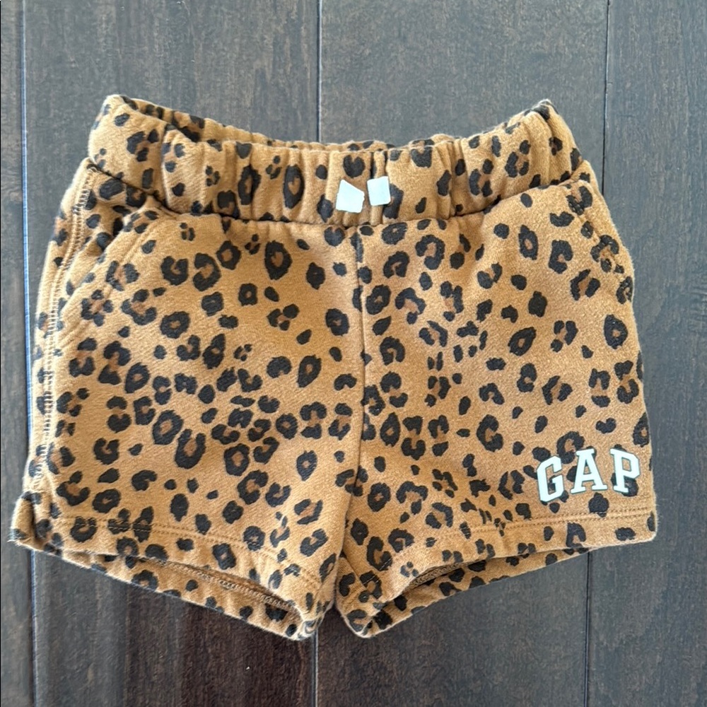 GAP Toddler Girls Leopard Print Lounge Shorts Brown Black! See Matching hoodie!